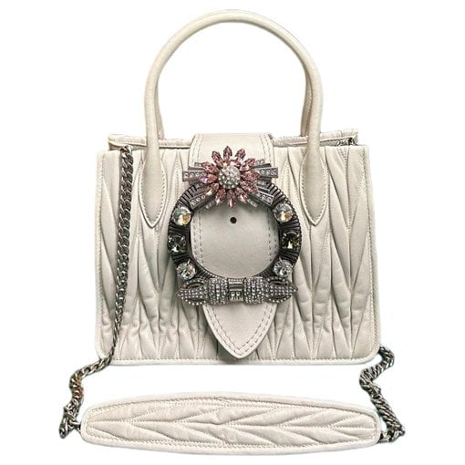 Miu Lady leather crossbody bag