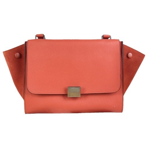 Trapèze leather handbag