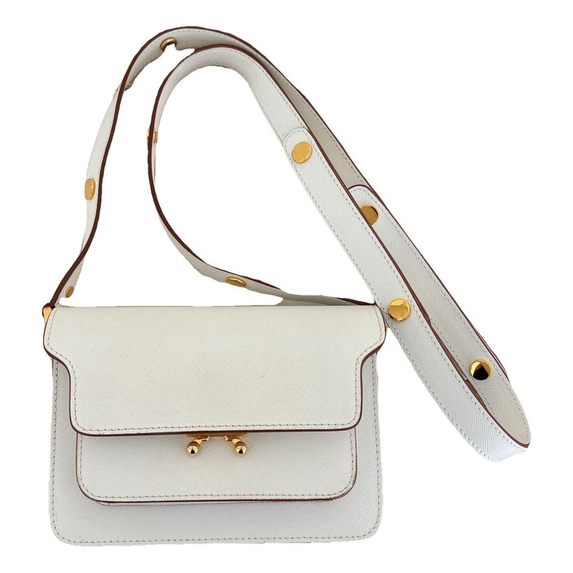 Trunk leather crossbody bag
