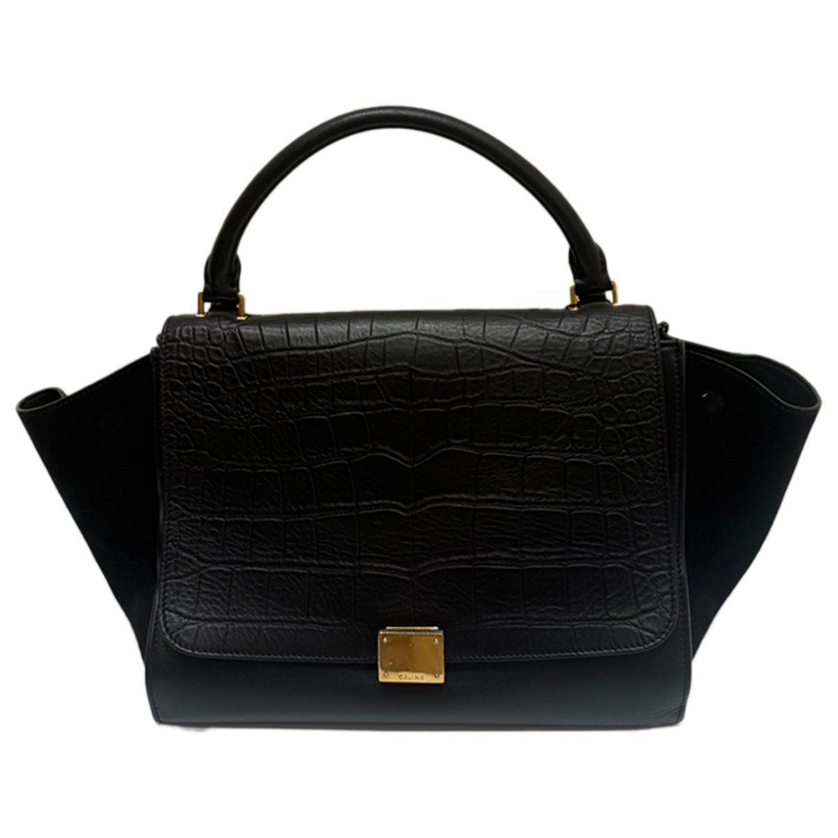 Trapèze leather handbag
