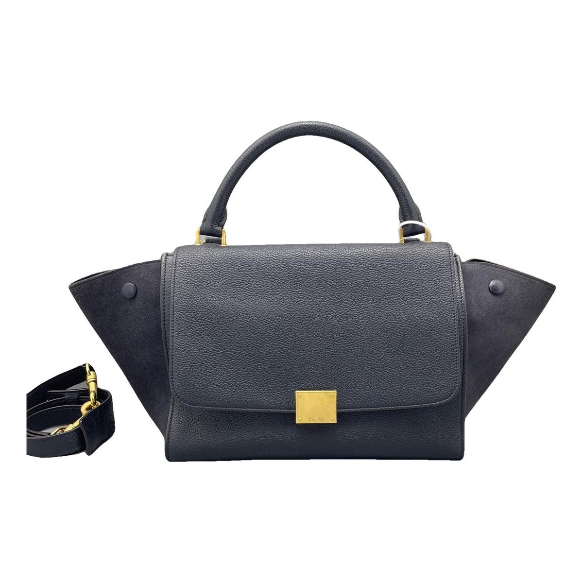 Trapèze leather handbag