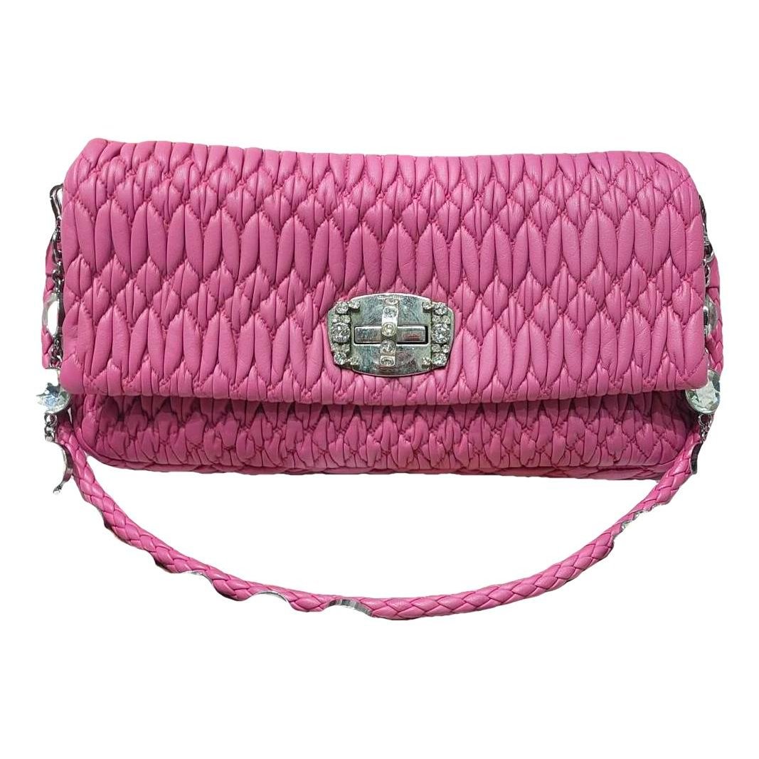 Miu Crystal leather handbag
