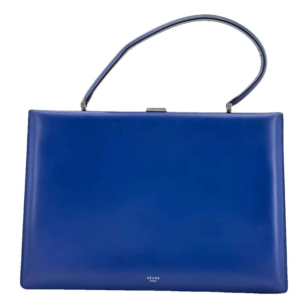 Clasp leather handbag