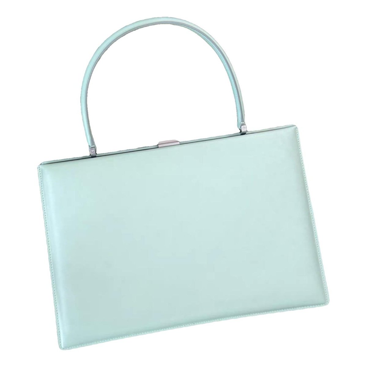 Clasp leather handbag