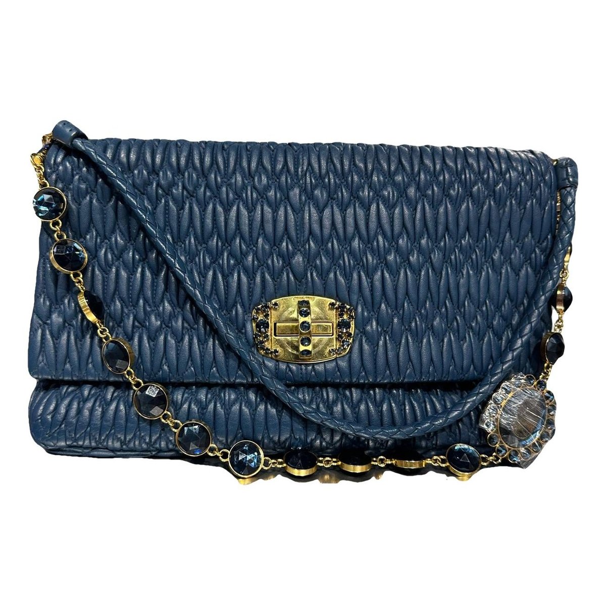 Miu Crystal leather handbag