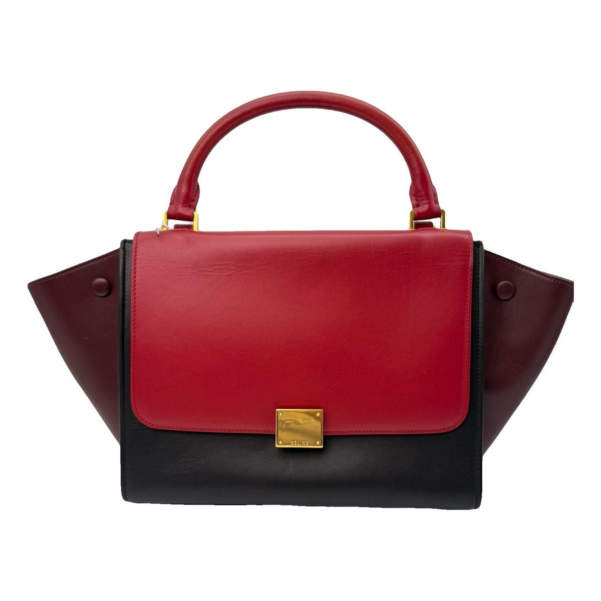 Trapèze leather handbag