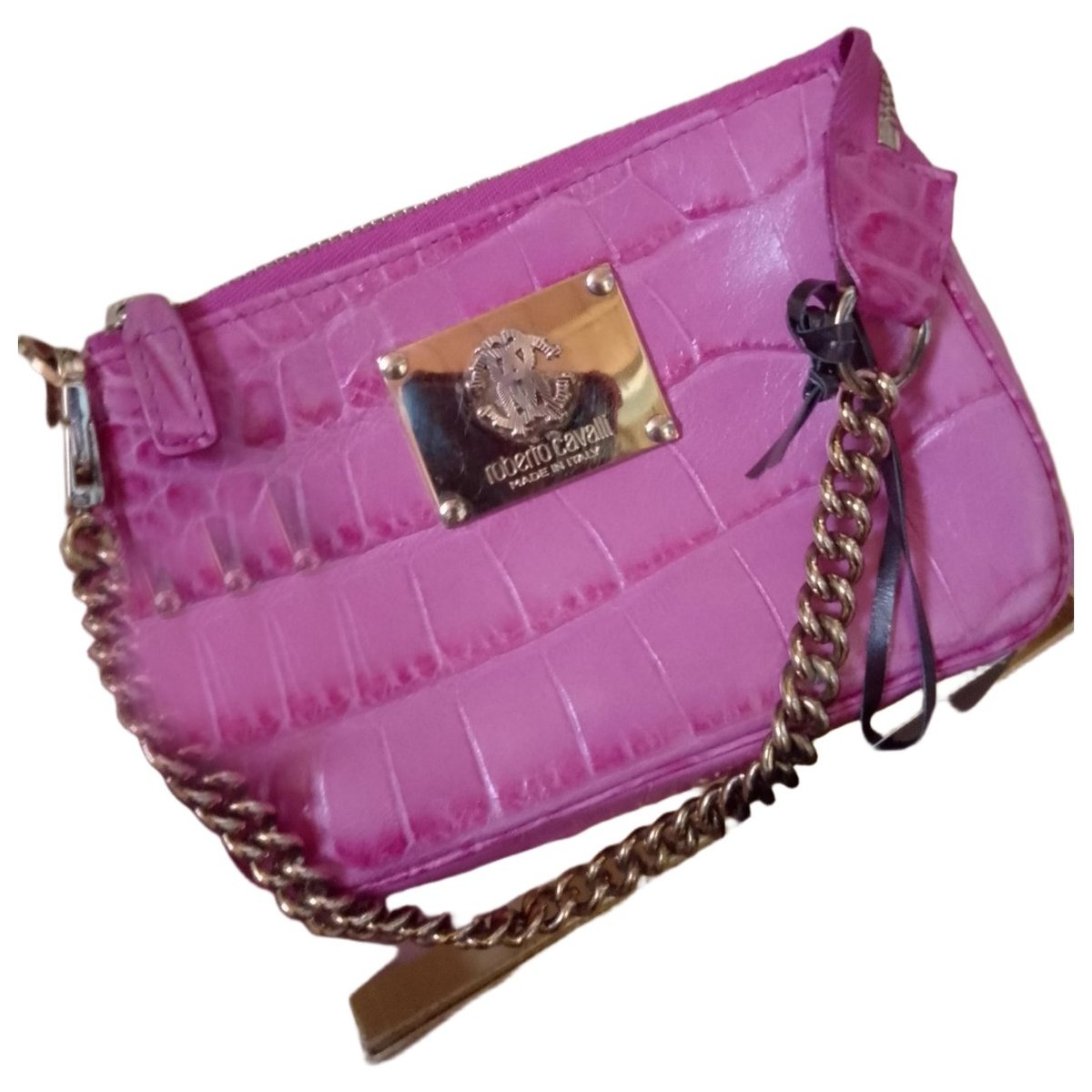 Leather clutch bag