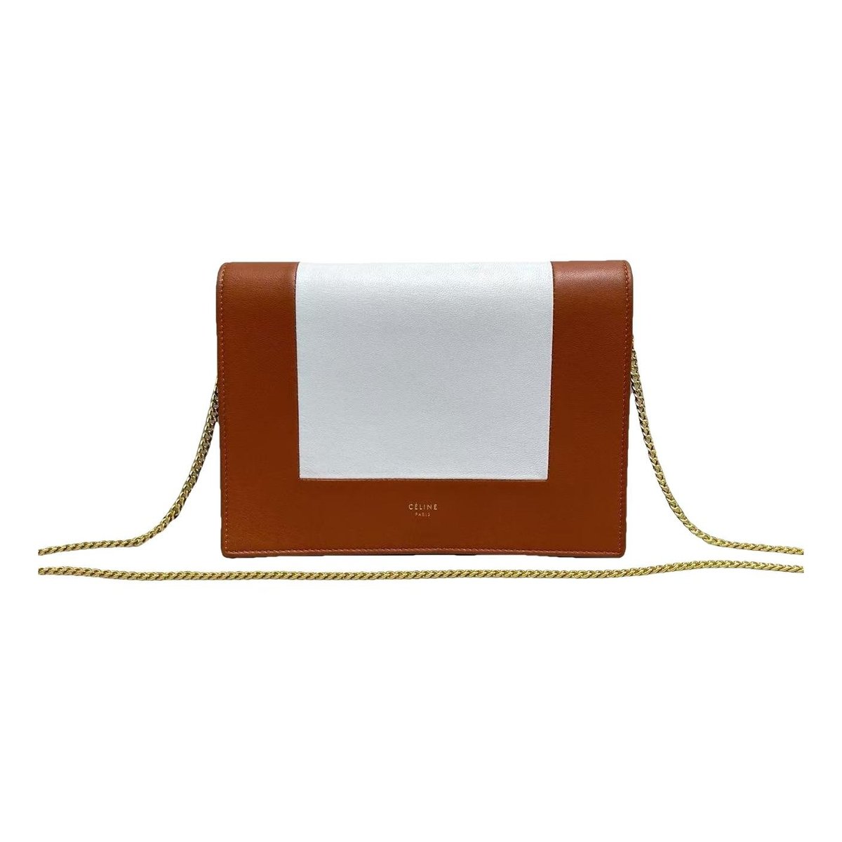 Frame leather handbag