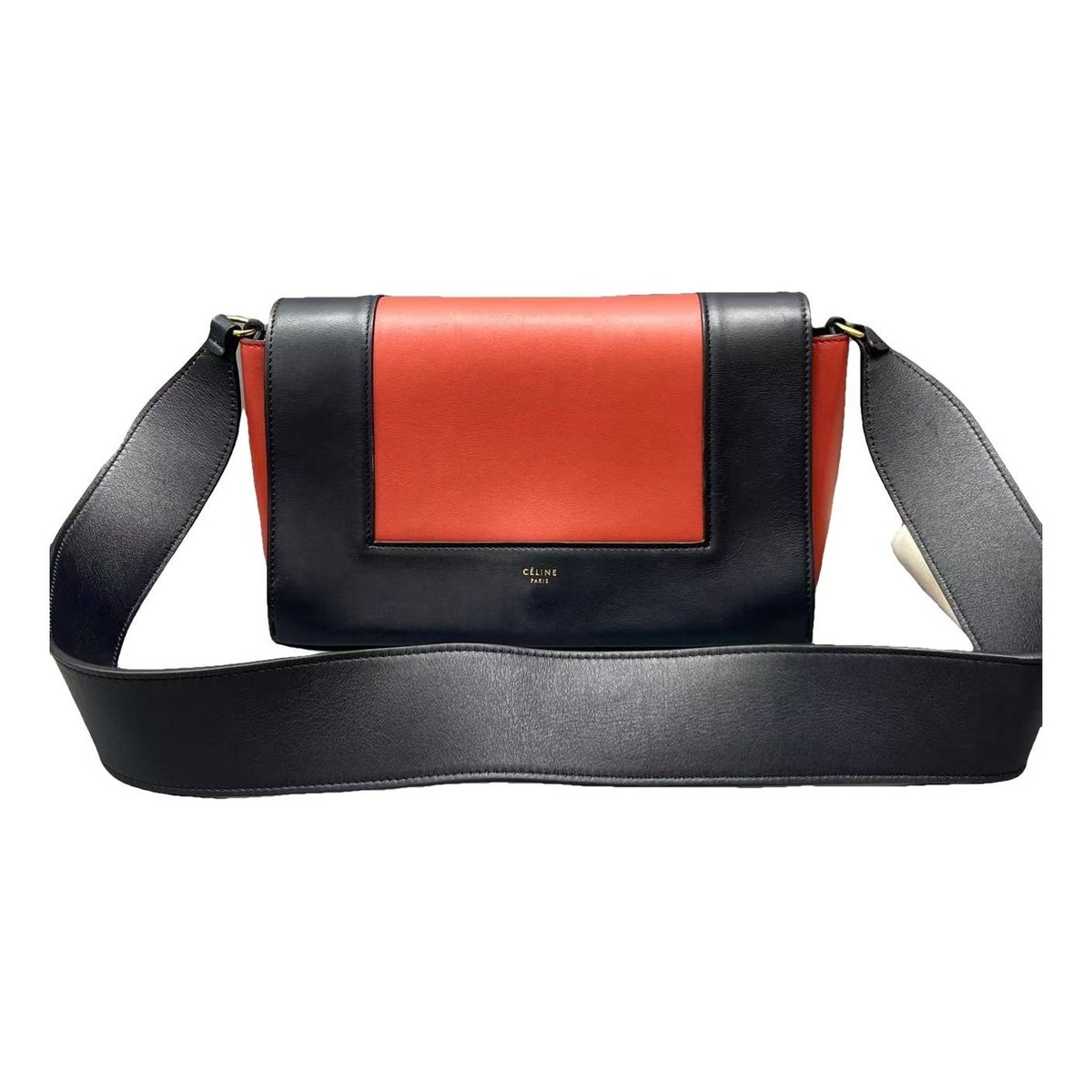Frame leather handbag