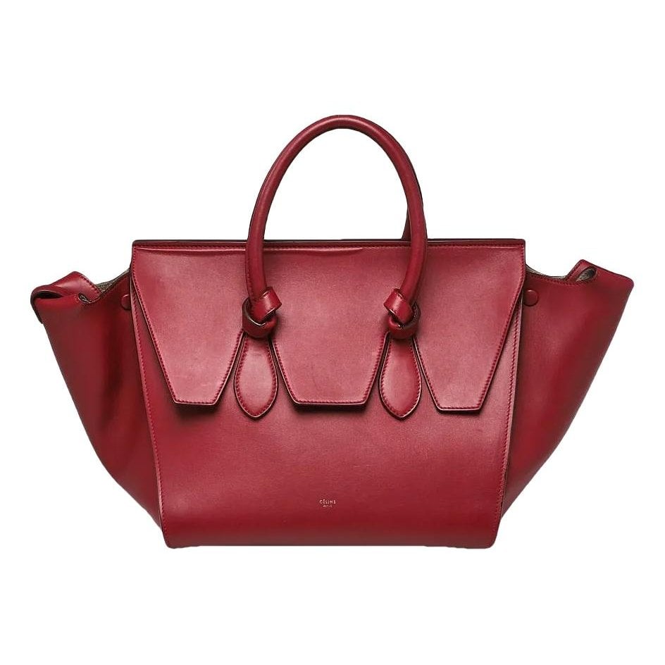 Tie leather handbag