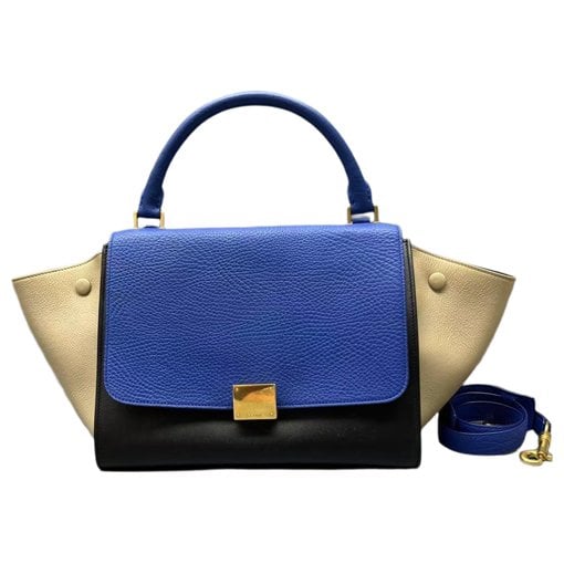 Trapèze leather handbag