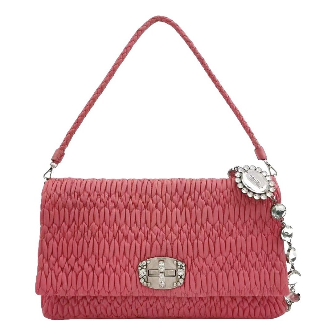 Miu Crystal leather handbag