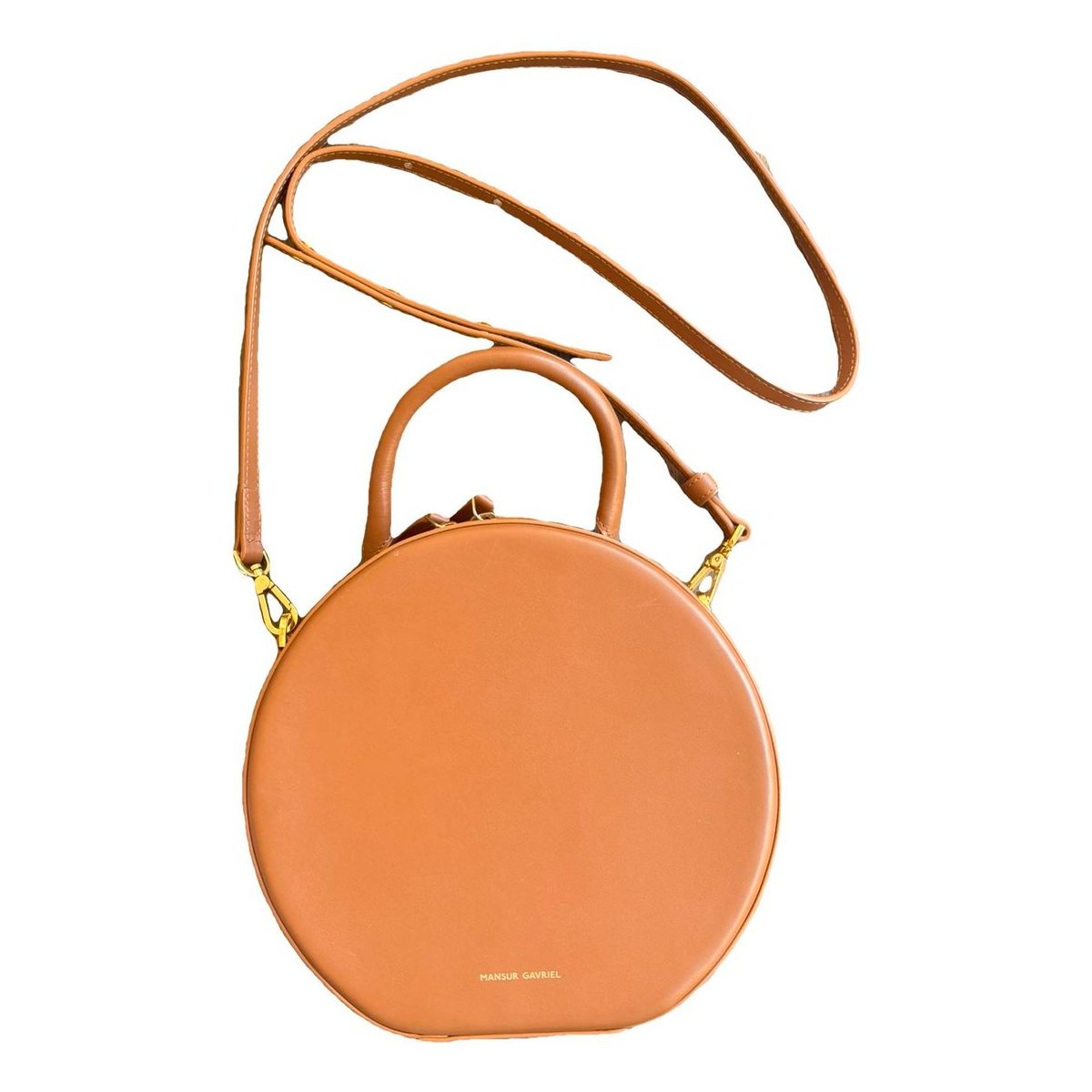 Circle leather crossbody bag