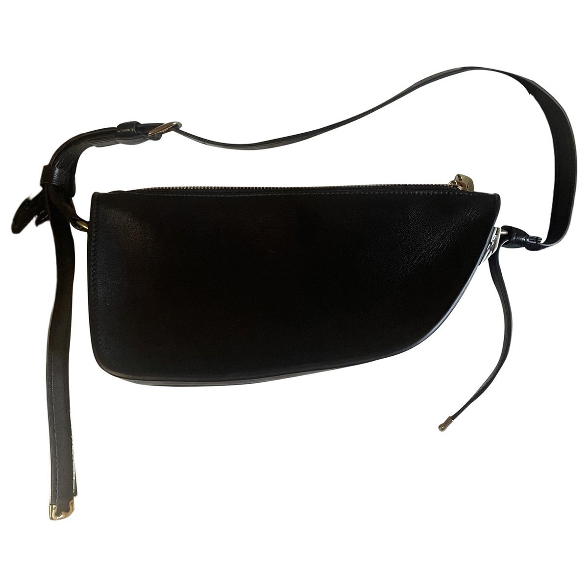 Shield leather crossbody bag