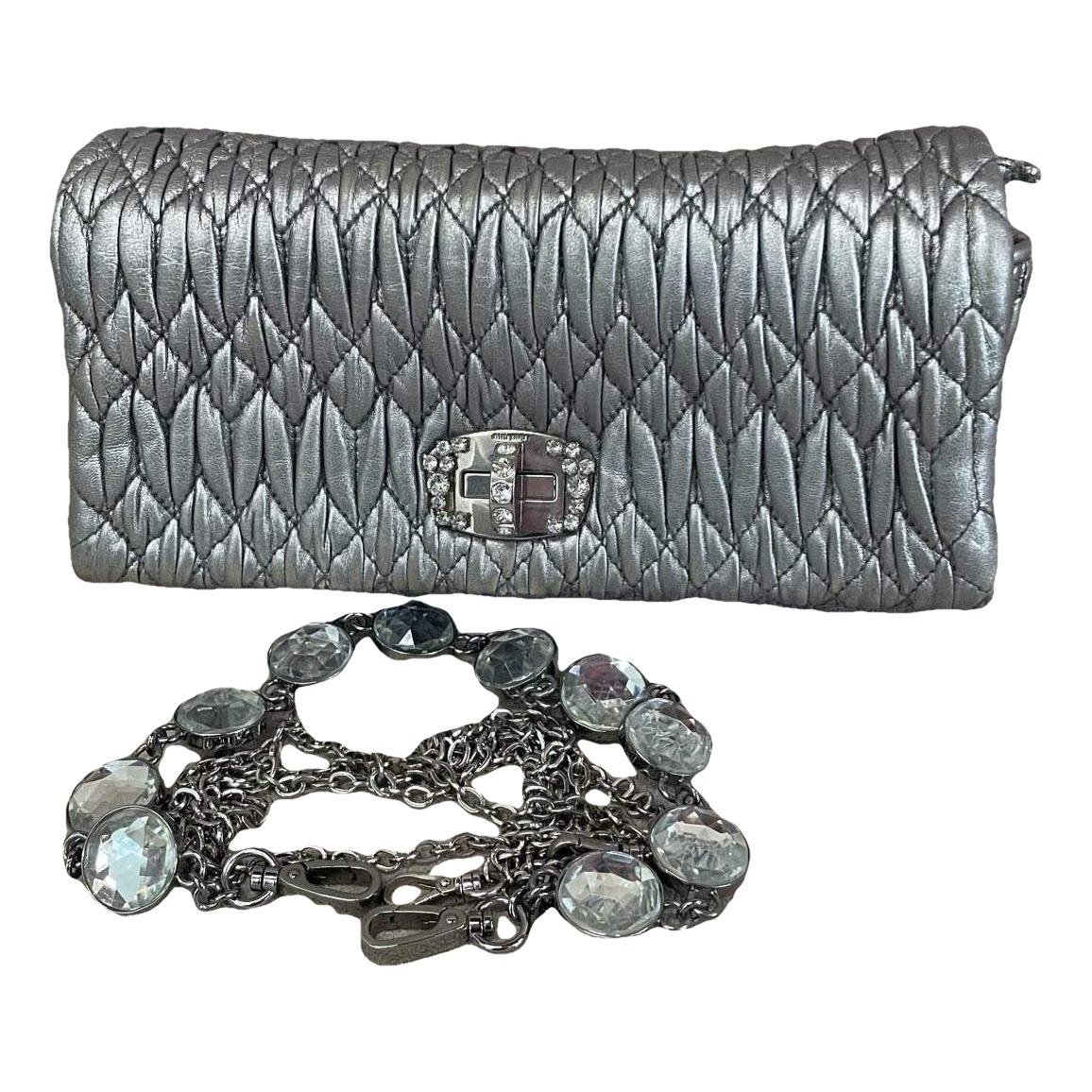 Miu Crystal leather handbag