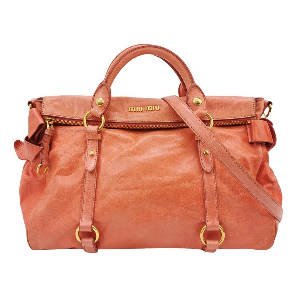 Bow bag leather handbag