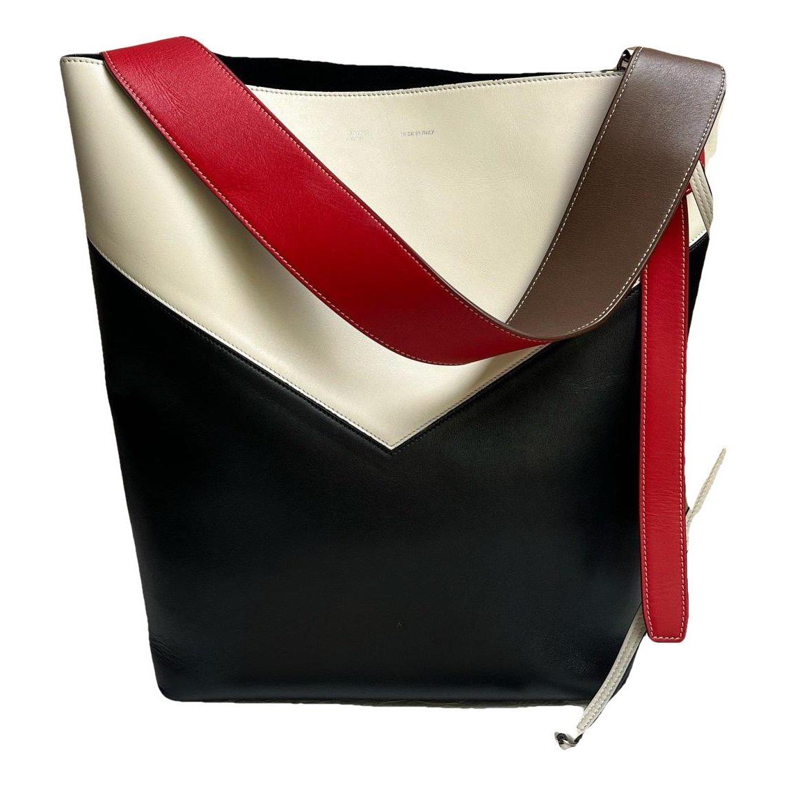 Twisted leather handbag