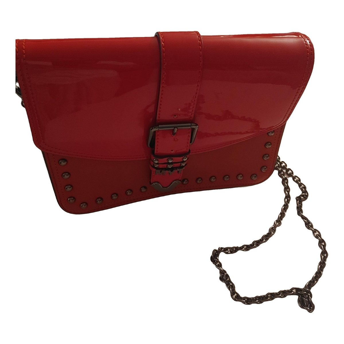 Patent leather clutch bag