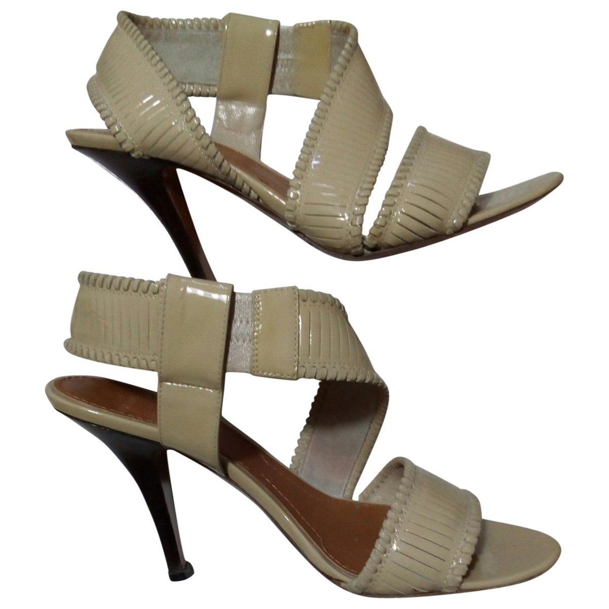 Shark patent leather sandals