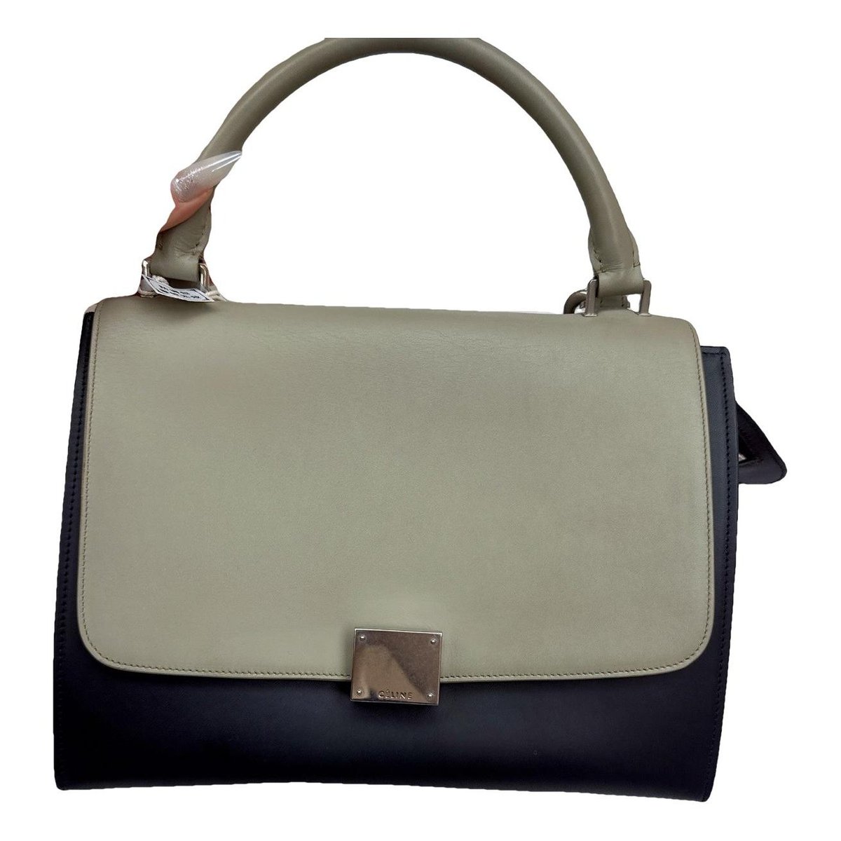 Trapèze leather handbag