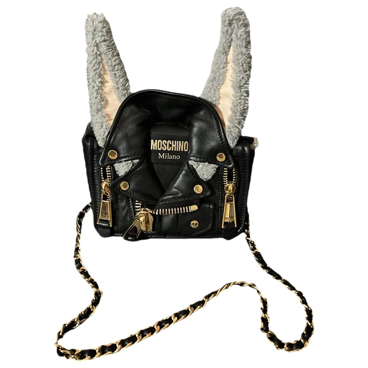 Biker leather crossbody bag