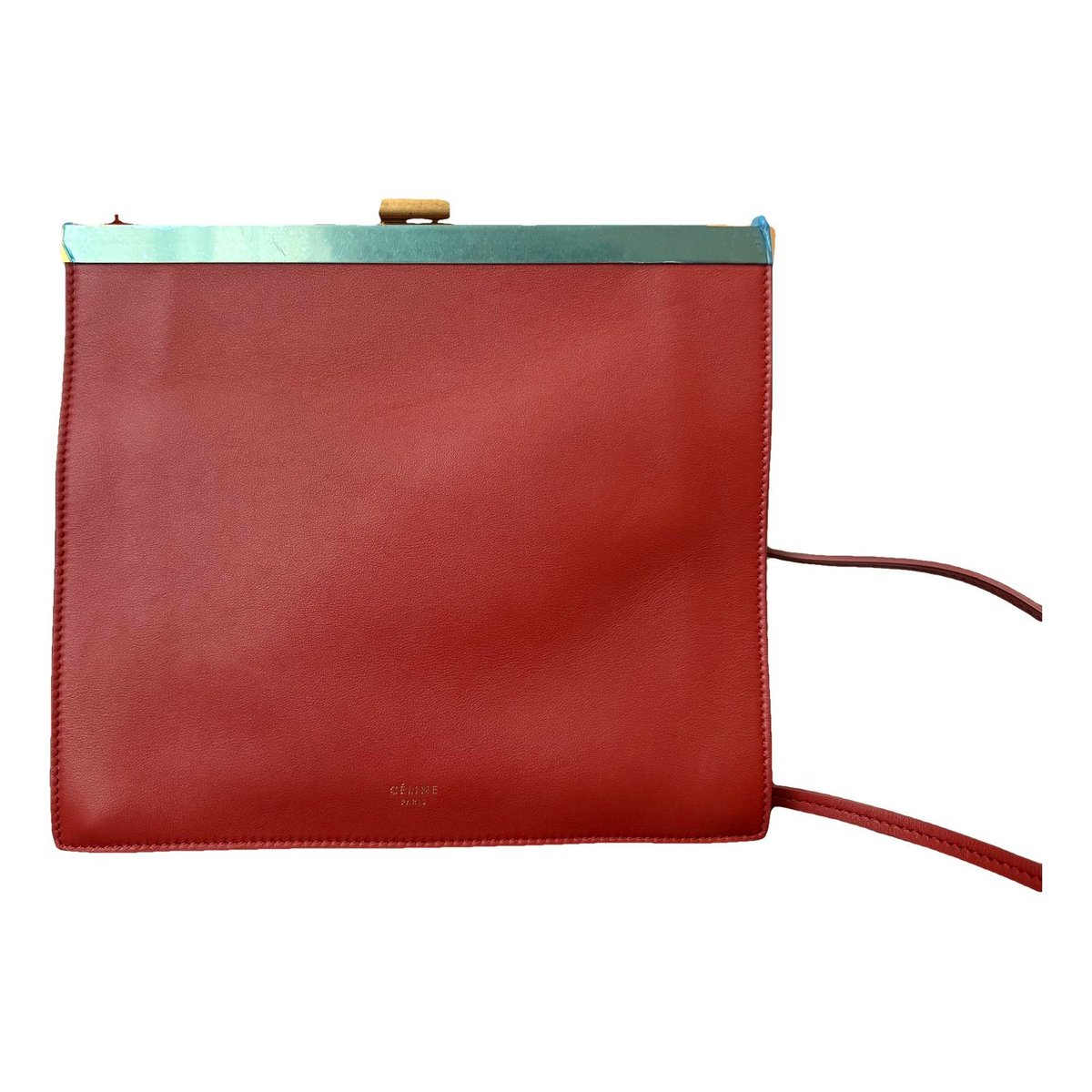 Clasp leather crossbody bag