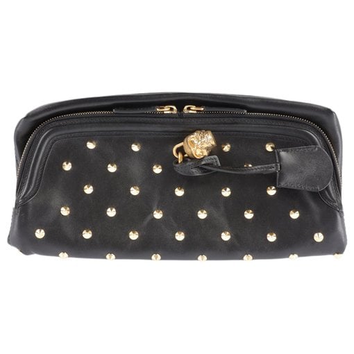 Leather clutch bag