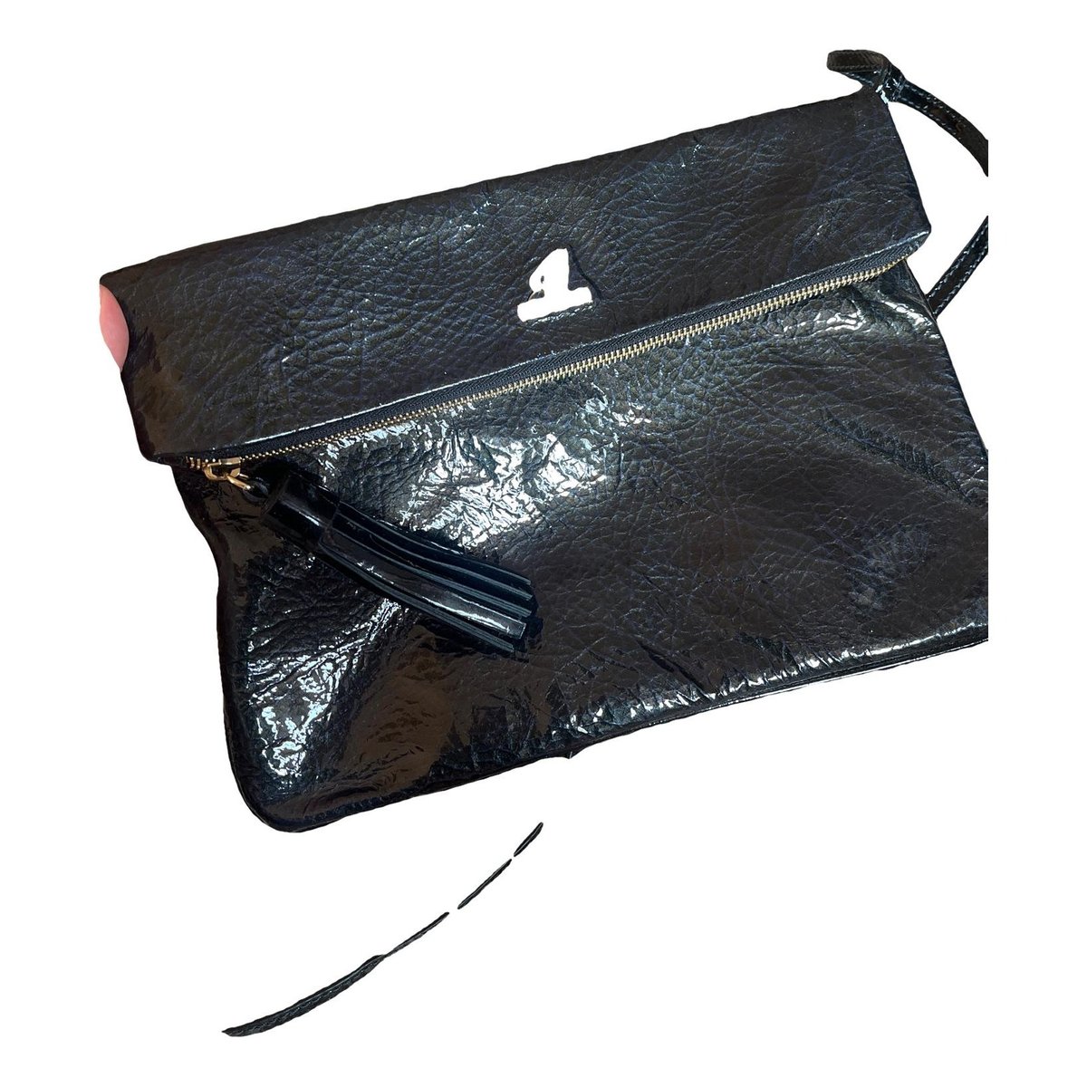 Leather clutch bag