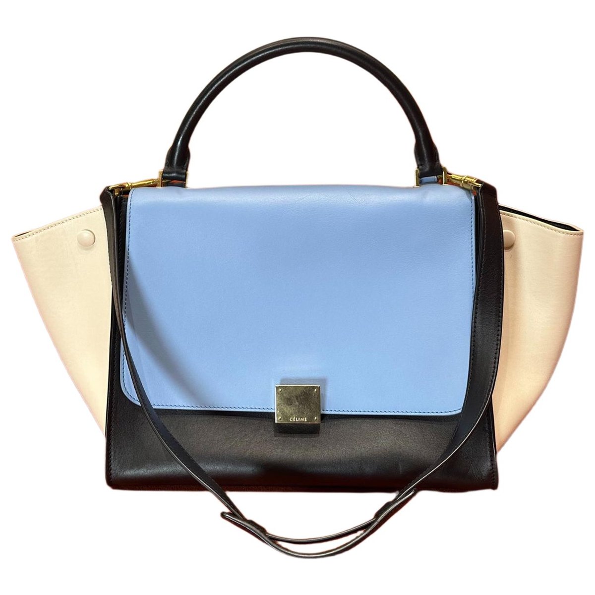 Trapèze leather handbag