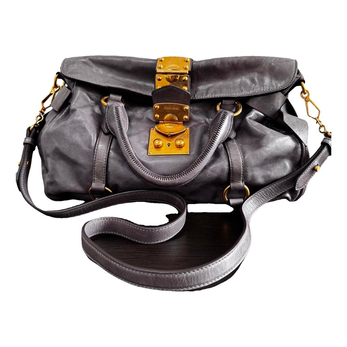 Bow bag leather handbag