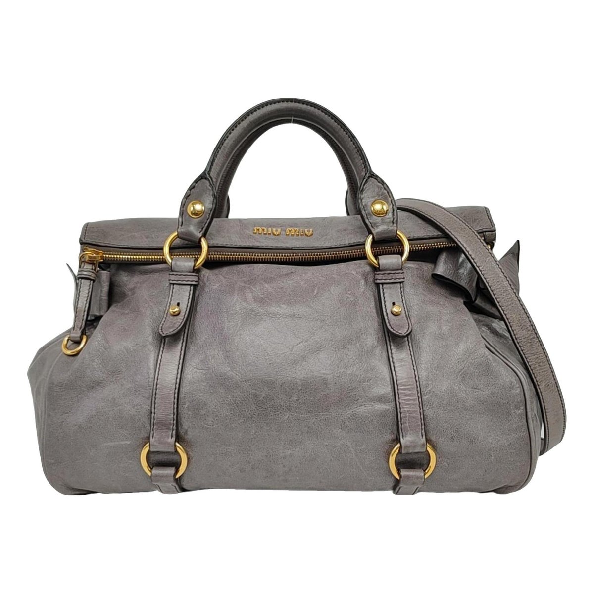 Bow bag leather handbag