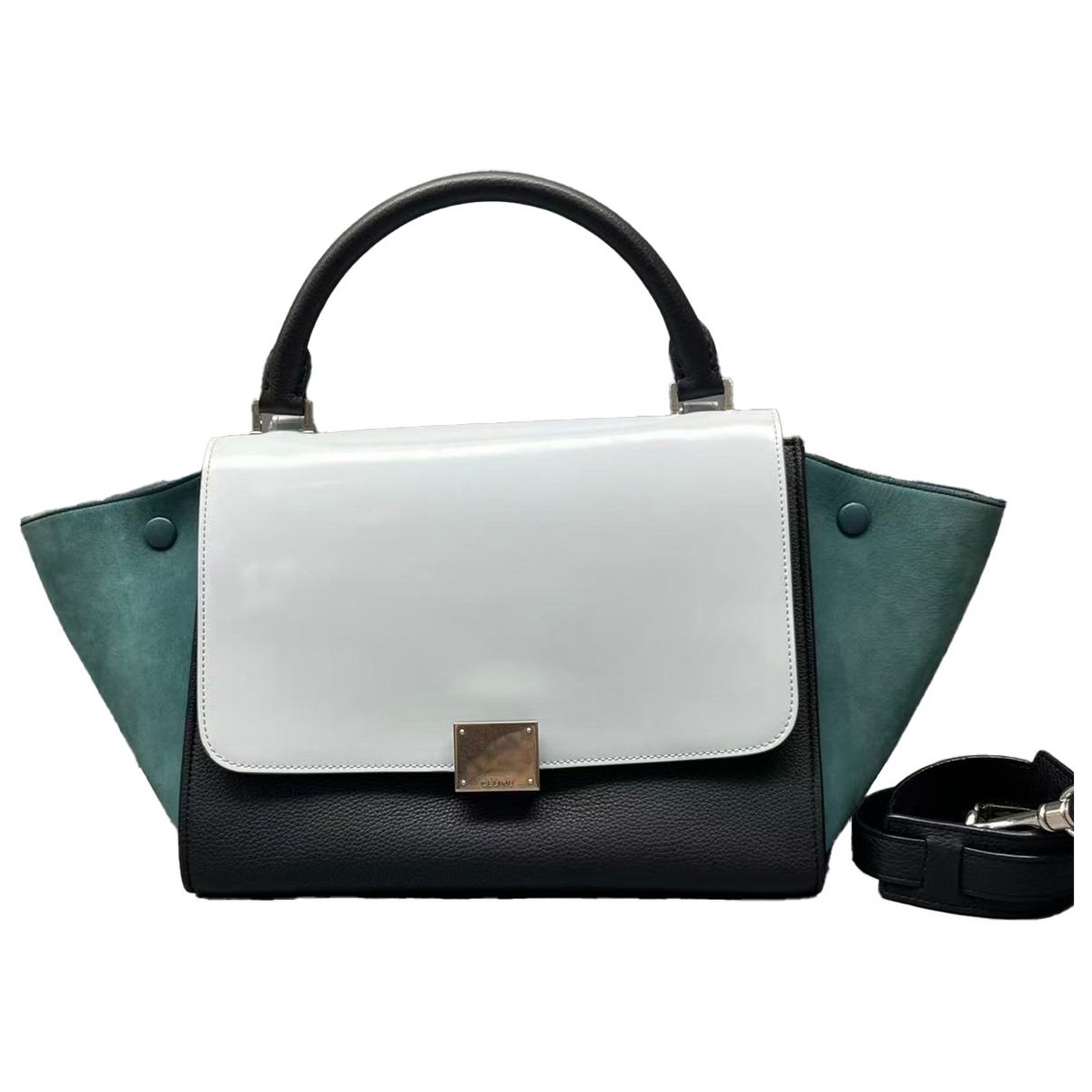 Trapèze leather handbag