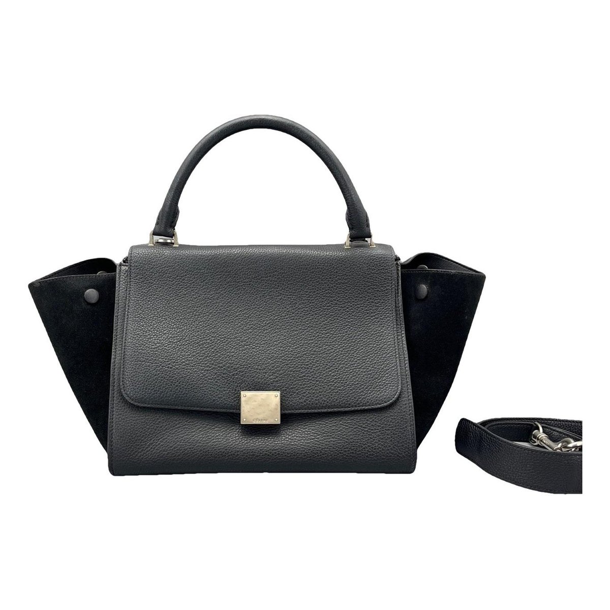 Trapèze leather handbag