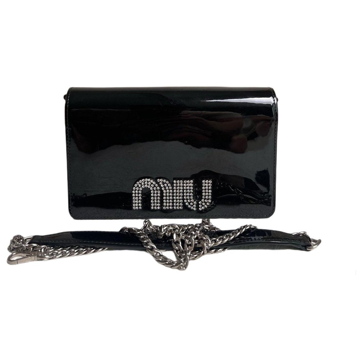 Miu delice patent leather crossbody bag