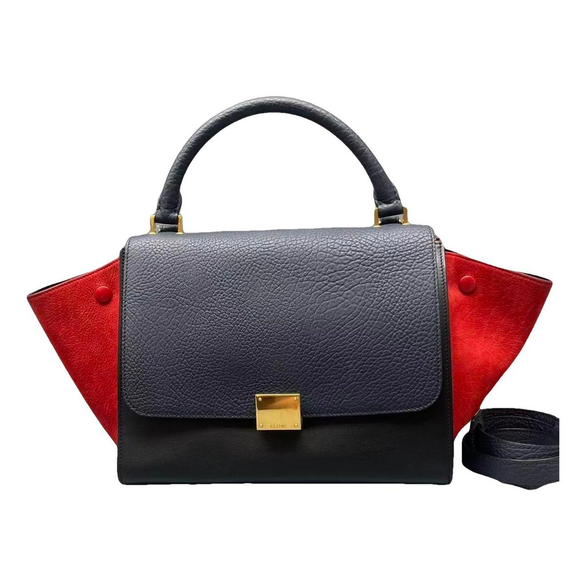 Trapèze leather handbag