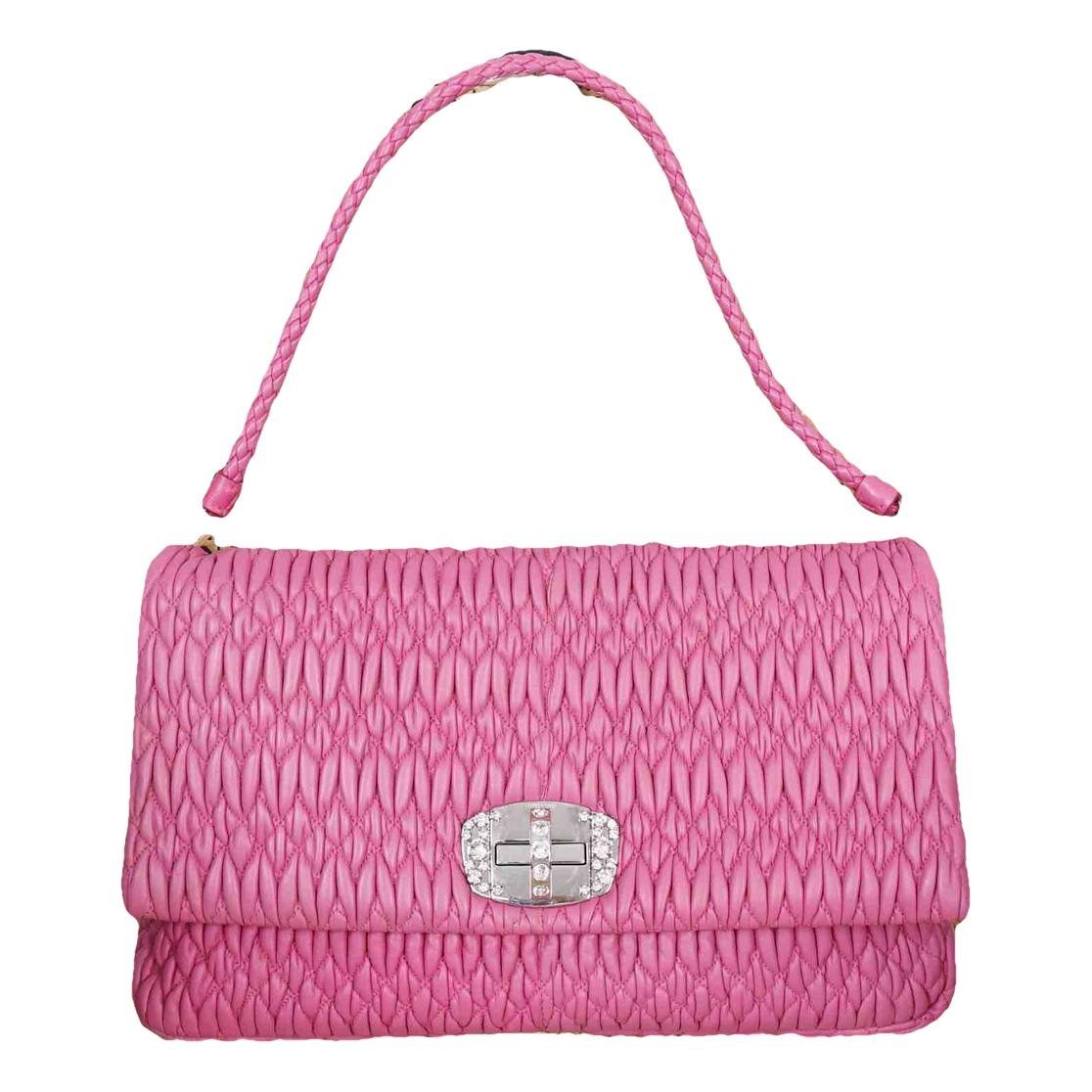 Miu Crystal leather handbag