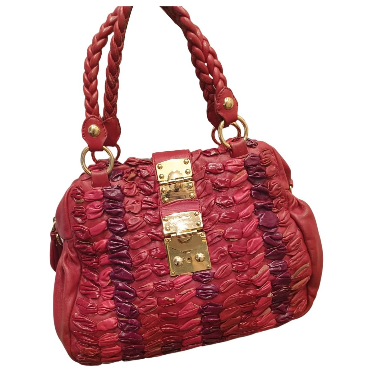 Bow bag leather handbag