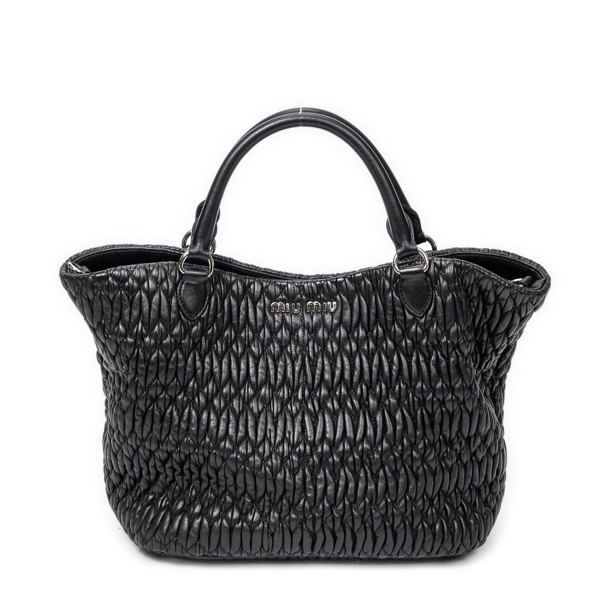 Miu Crystal leather handbag