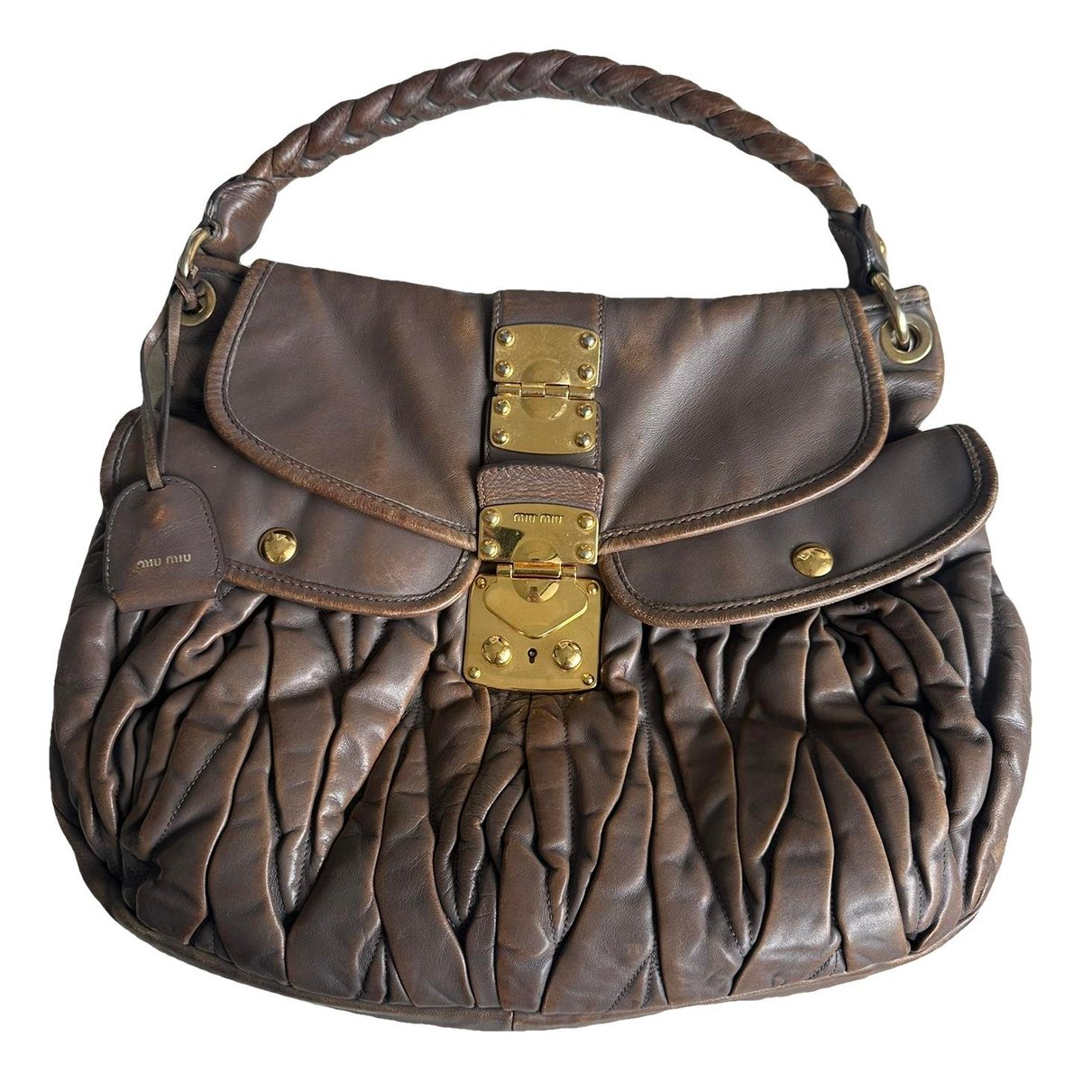 Coffer leather handbag