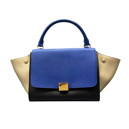 Trapèze leather handbag