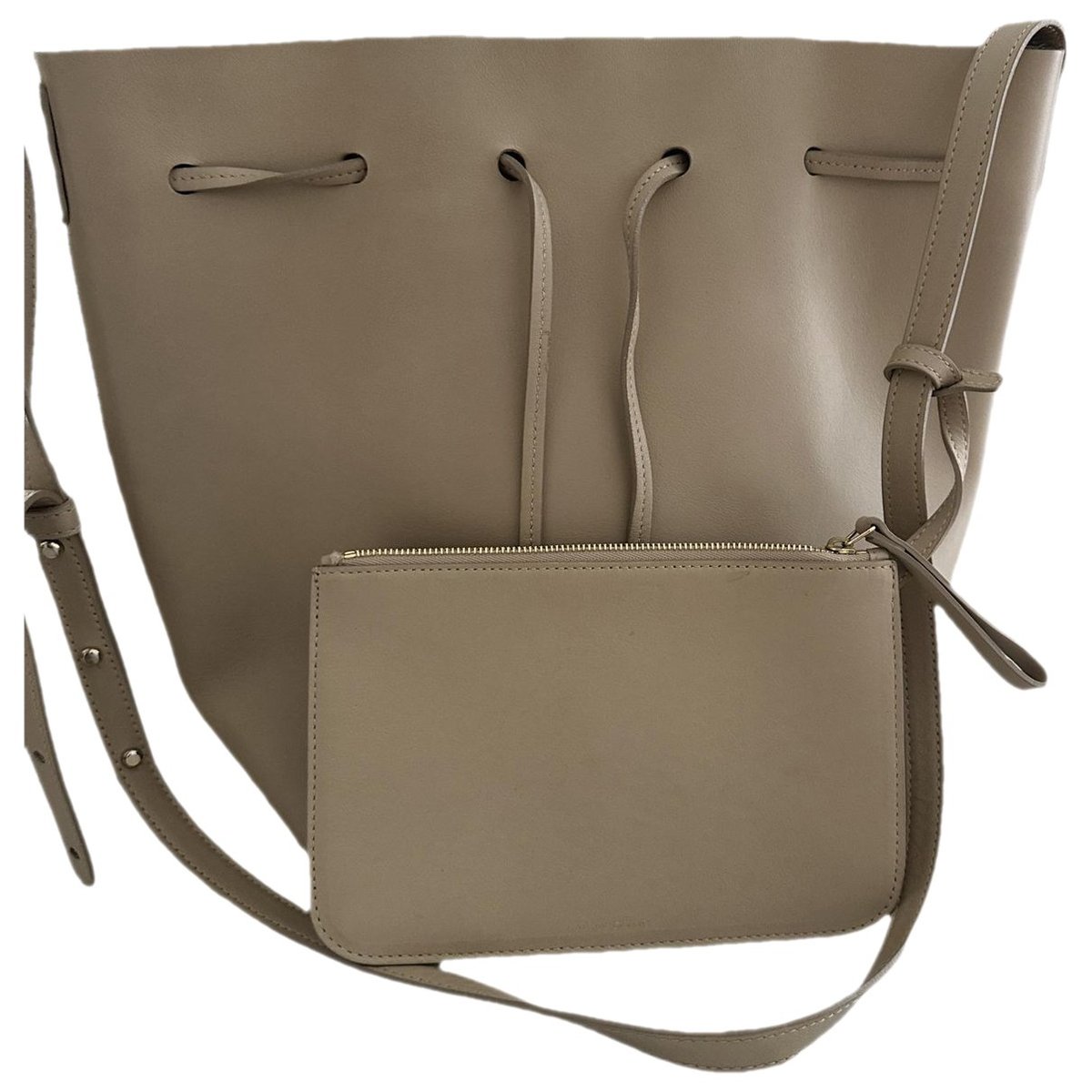 Bucket leather handbag