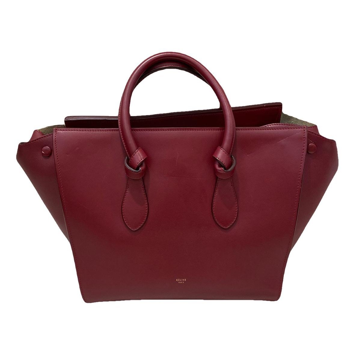 Tie leather handbag