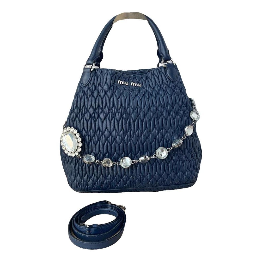 Miu Crystal leather handbag