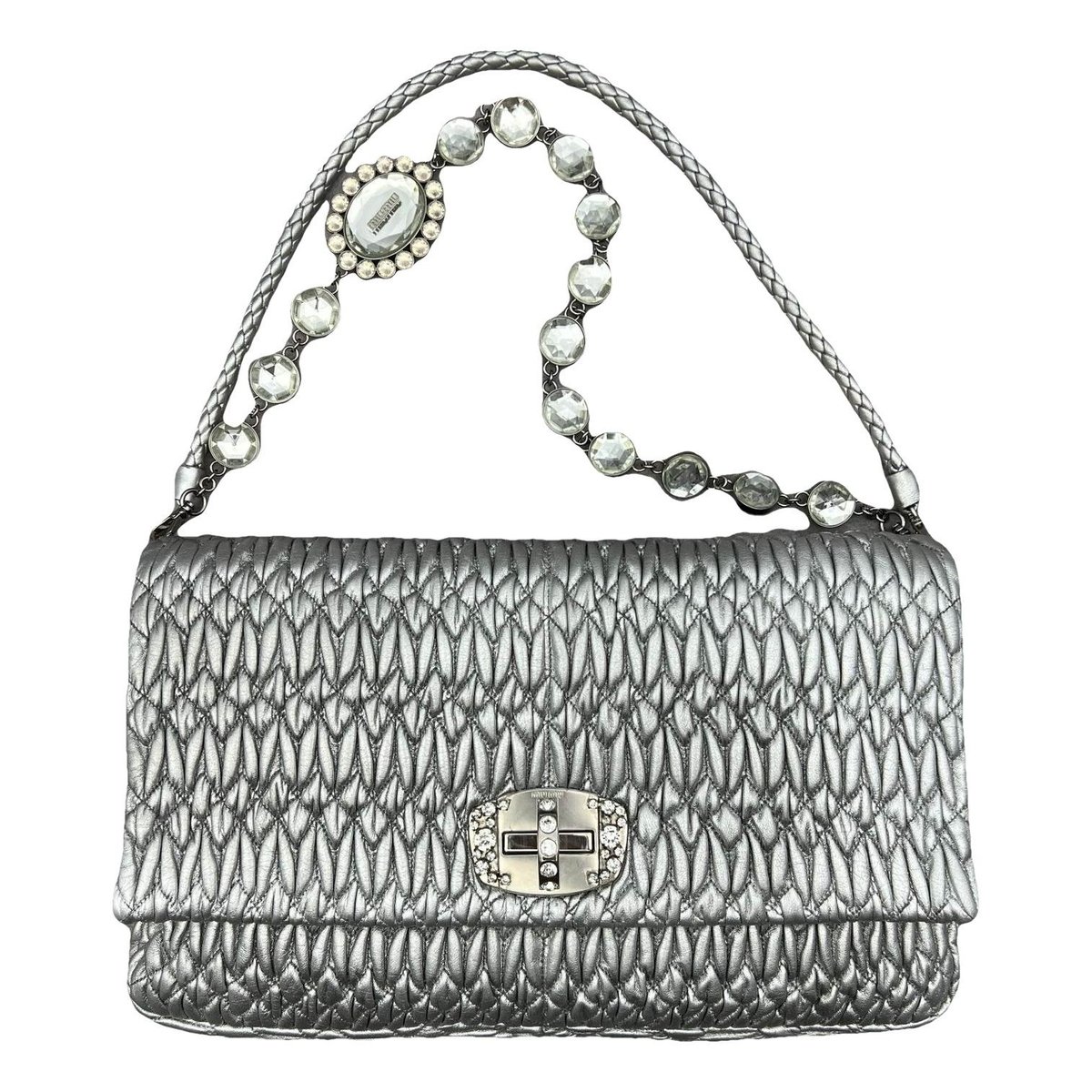 Miu Crystal leather handbag