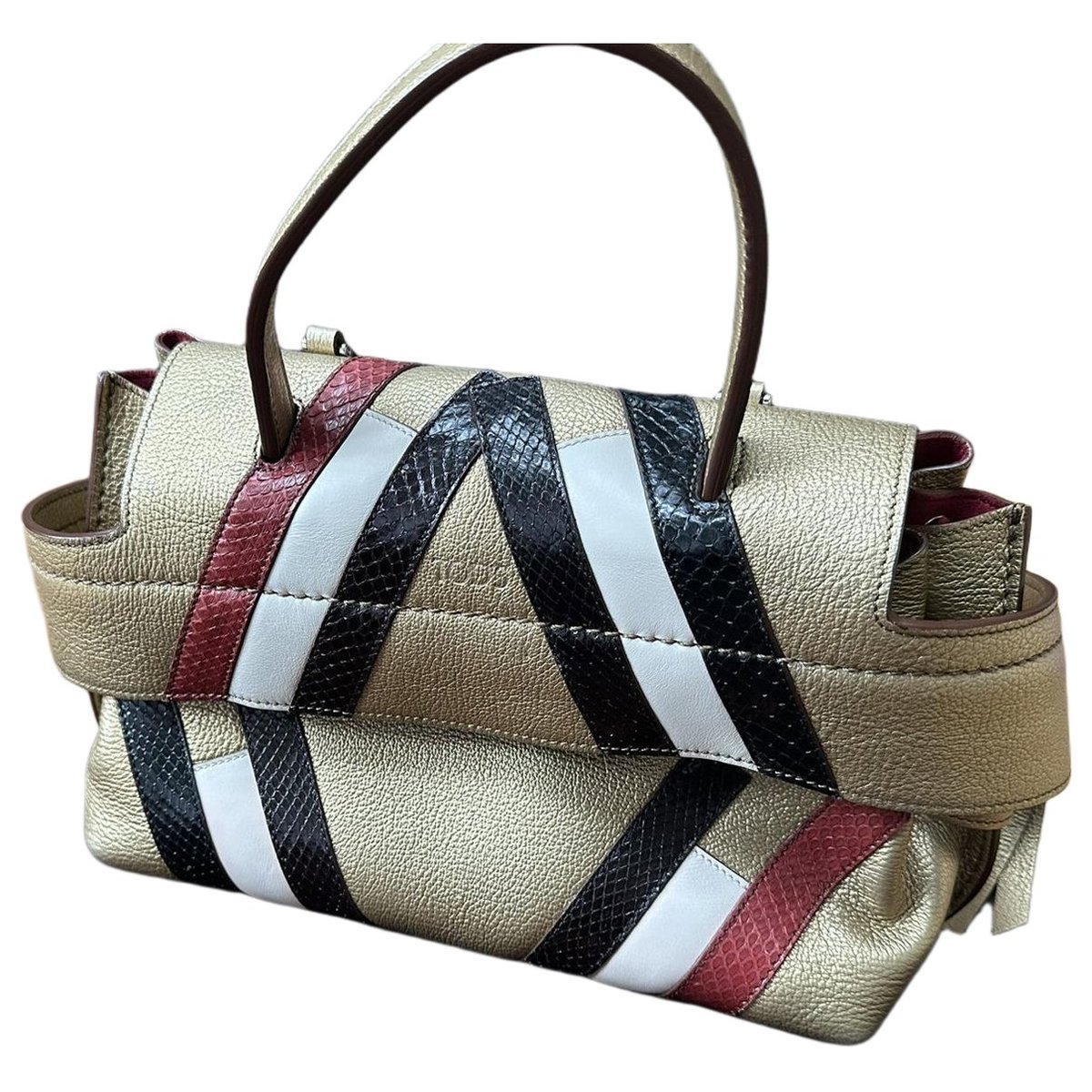 Wave leather handbag