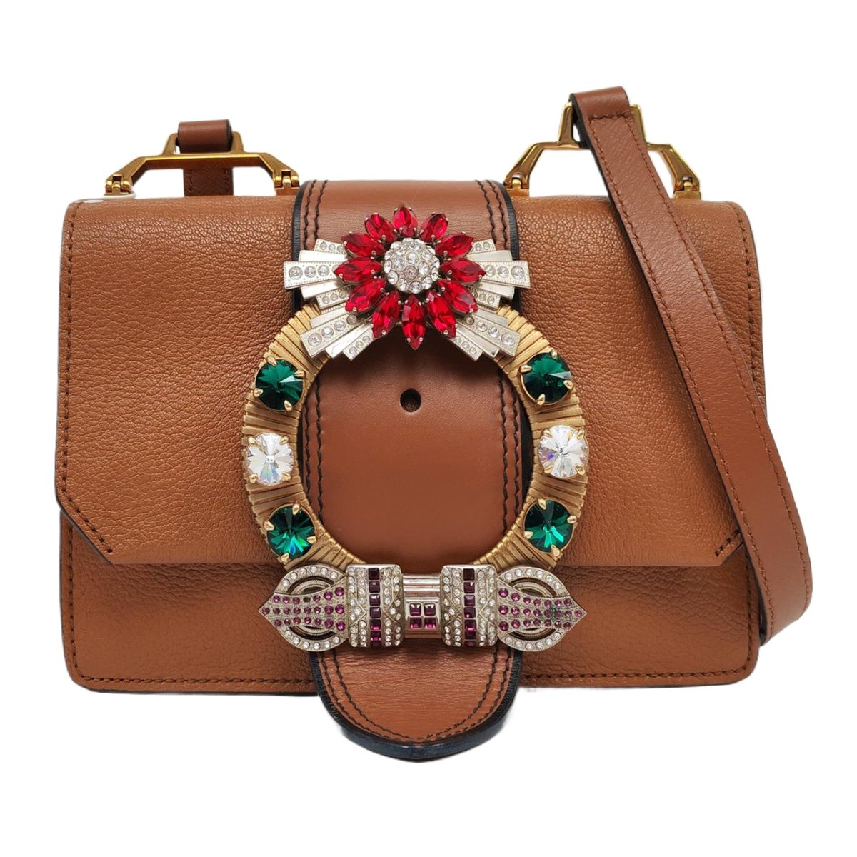 Miu Lady leather handbag