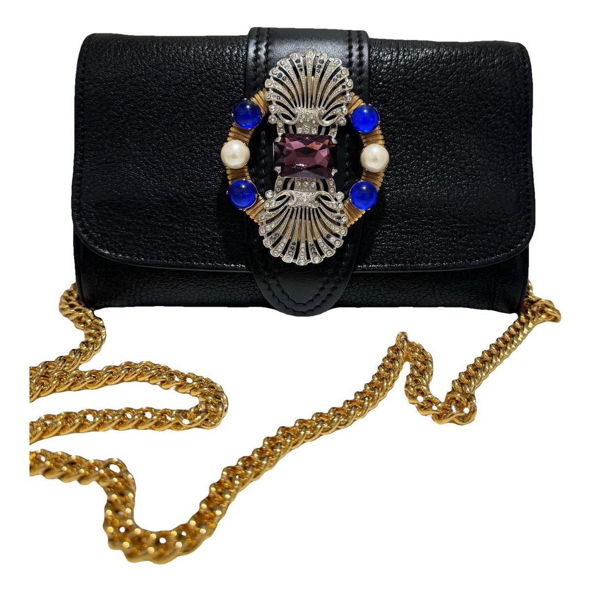 Miu Lady leather crossbody bag