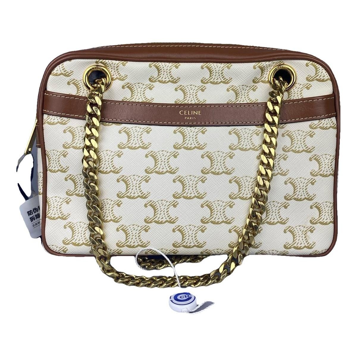 Eyelet leather handbag