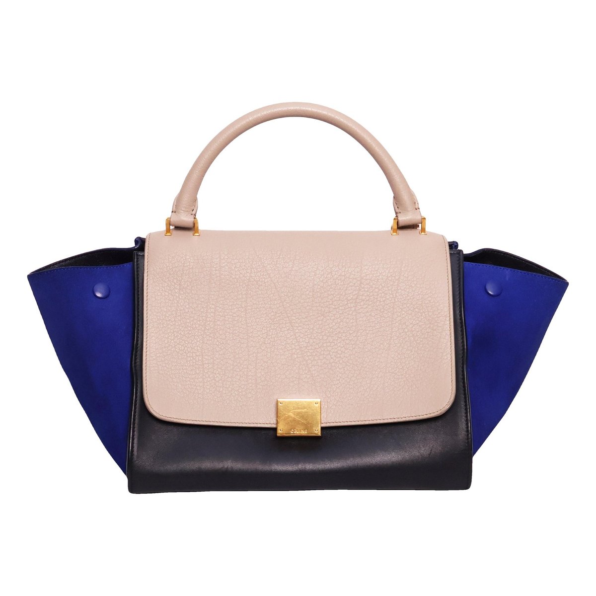 Trapèze leather handbag