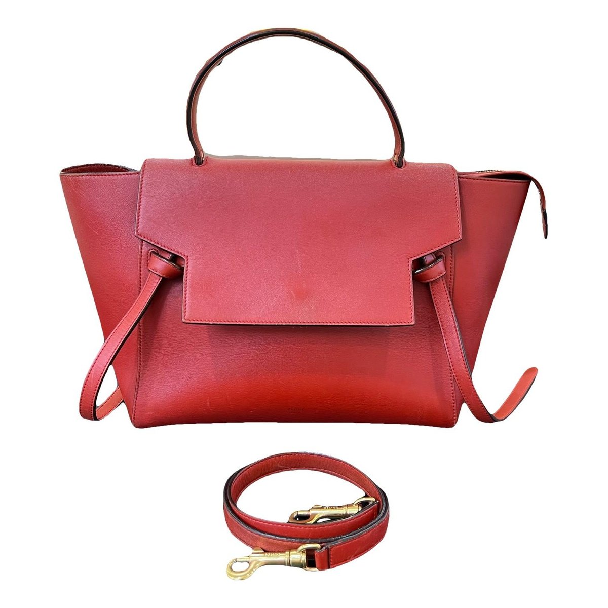 Belt leather handbag
